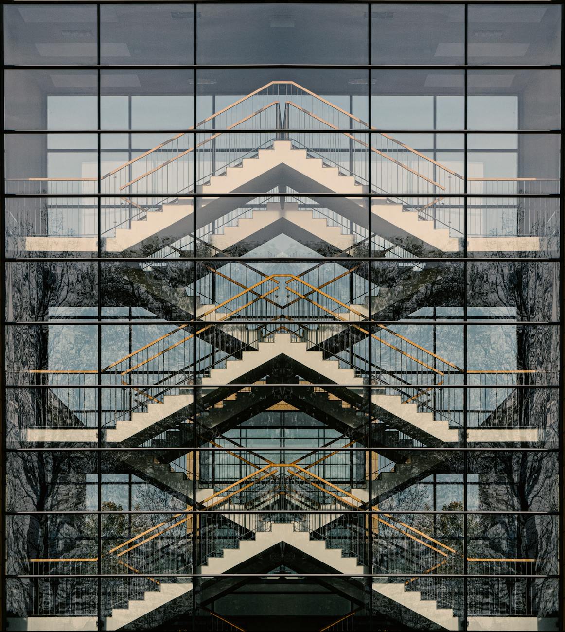 modern architectural design of a staircase inside a building